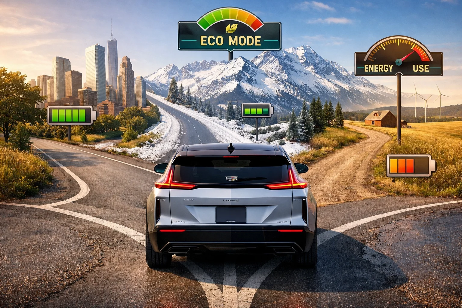 Do the Driving Modes in Cadillac Lyriq Offer Different Ranges or Battery Usages?