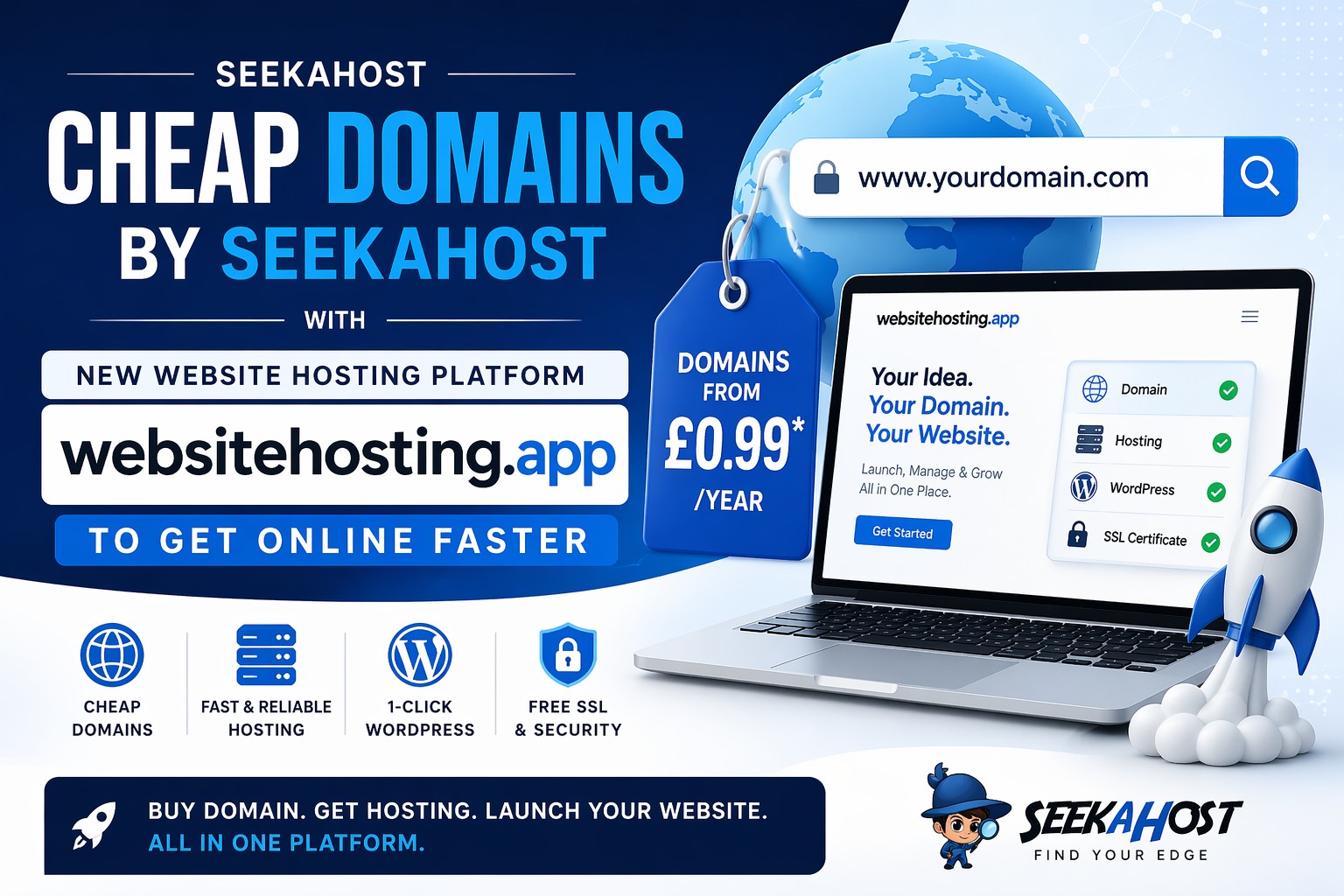Cheap Domains by SeekaHost with New Website Hosting Platform – websitehosting.app to Get Online