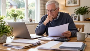 Pensioner Reviewing Tax Records